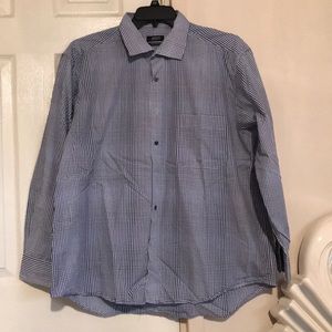 EUC Alfani Regular Fit sz 17.5 34/35 Blue White